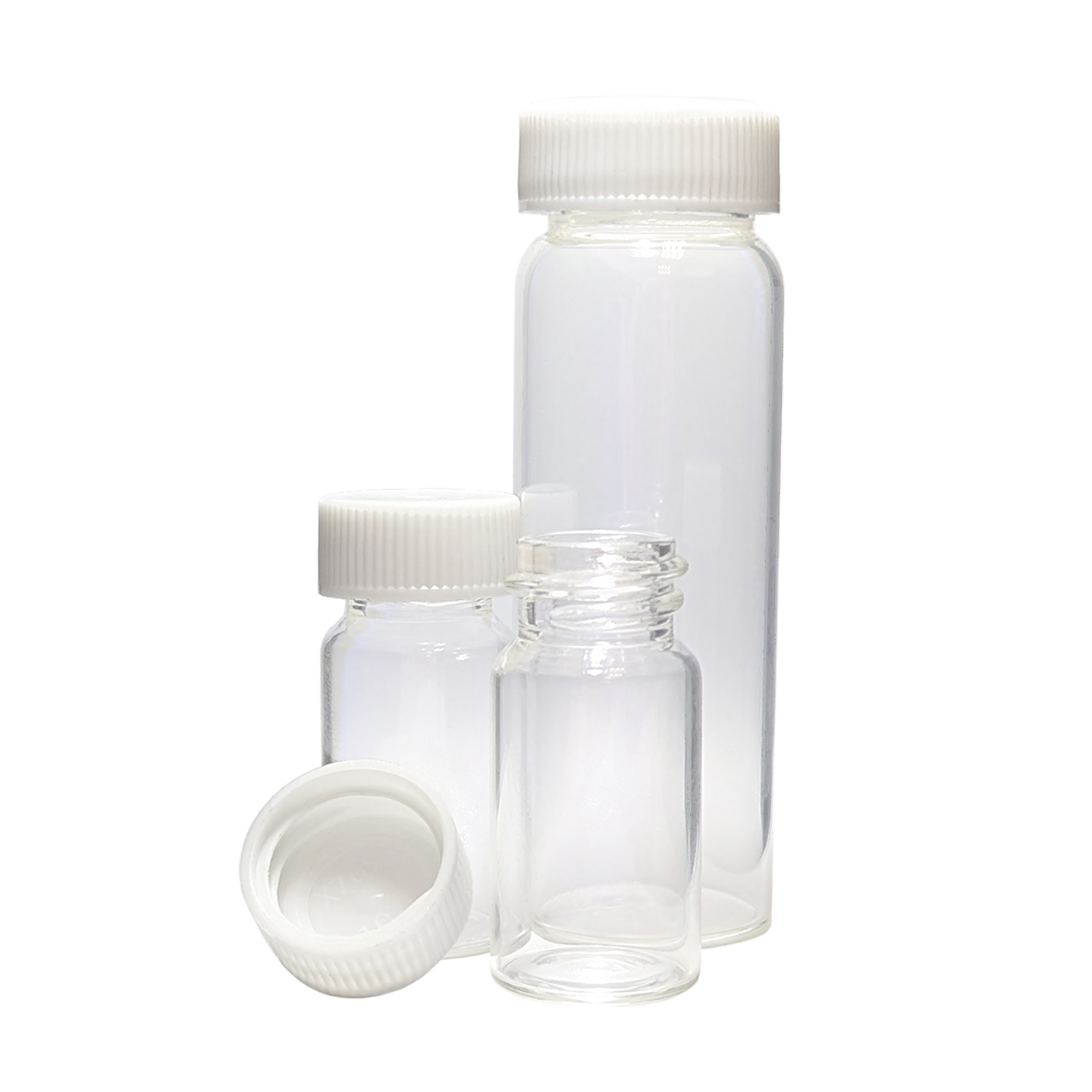 Media Vials Tubular With White Polypropylene Closure