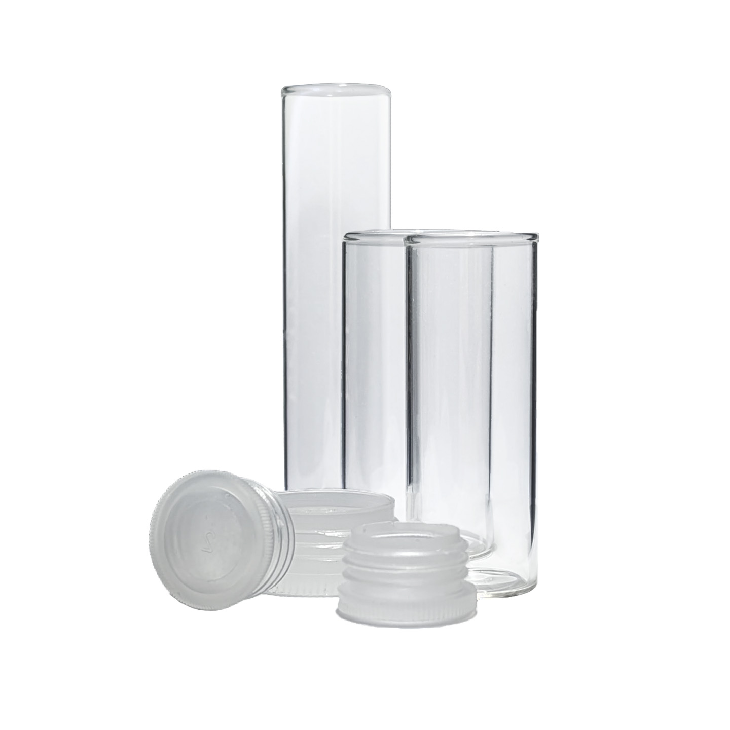 SPECIMEN TUBES, FLAT BOTTOM WITH POLYTHENE STOPPERS